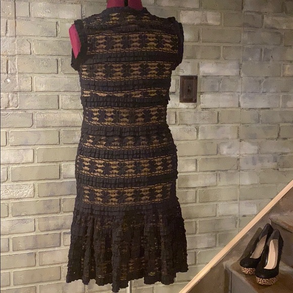 Max Studio Cream and Black Lace Dress - Picture 5 of 7